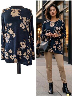 Simply Vera tunic SZ L 95% Modal 5% Spandex